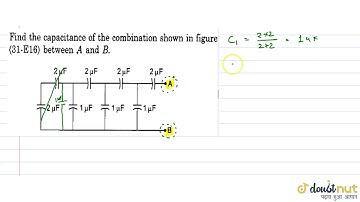 Find the capacitance of the conbination shown in figure between A and B .