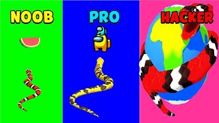 NOOB vs PRO vs HACKER in Idle Snake World screenshot 5