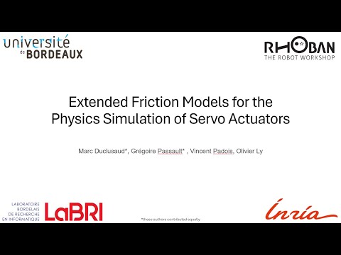 Extended Friction Models for the Physics Simulation of Servo Actuators