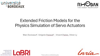 Extended Friction Models for the Physics Simulation of Servo Actuators