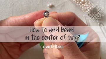 Basic Tatting Technique - Add bead in the center of ring using crochet hook (frivolite lesson)