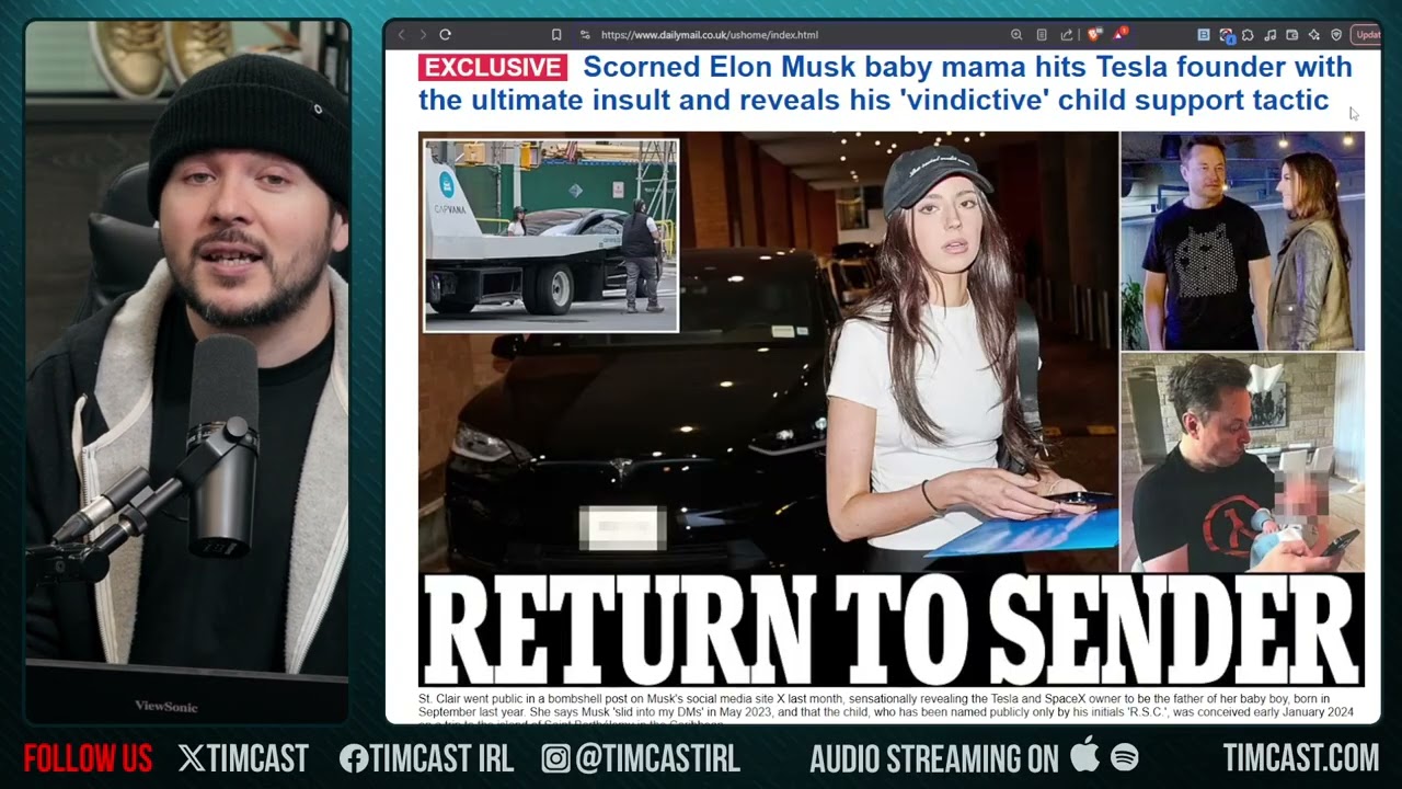 Elon Baby Mama Ashley St. Clair SLAMS Elon Musk, Sells Tesla, Says Stock Shows He's Made A Mess