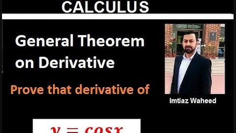 Derivative of y= cosx full proof easy and step by step