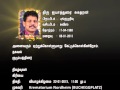 Mr iyathurai sugatharan  20 01 2015  gtv  funeral notice