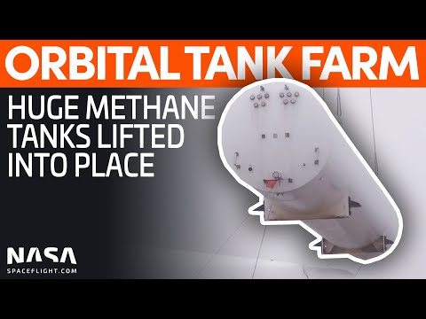 Five Huge New Methane Tanks Lifted Into Place at the Orbital Tank Farm | SpaceX Boca Chica
