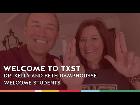 Welcome to TXST from Dr. Kelly and Beth Damphousse