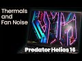 Acer predator helios 16 2023 rtx 4080  thermals and fan noise testing