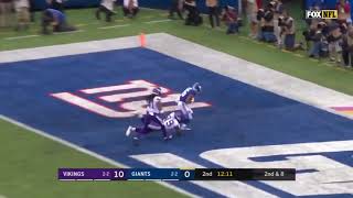 Giants Darius Slayton Catches First Career Touchdown Pass vs Vikings (10/6/19)
