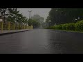 Rainy Day In Quiet City | Heavy Downpour Rain & Mighty Thunder Sounds (10 Hours) | Sleep Fast, Relax