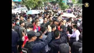火力発電所建設に１万人がデモ行進 広東省河源市 20150415