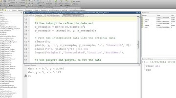MATLAB Tutorial Lesson #08:   Interpolation and Polynomial Curve Fitting