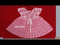 Vestido rosa Cléa5 de crochê para princesas de 1 a 2 ano .