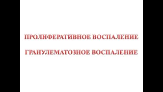 Пролиферативное воспаление - гранулематозное воспаление