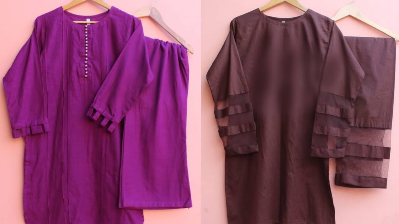 Beautiful plain one colour dress designing ideas for casual wear winter season