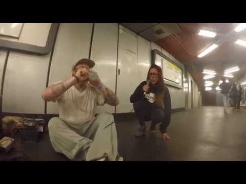 Girl joins rapper in the subway for an impromptu jam session (INFIDELIX ft. EllandM)