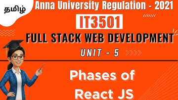 Phases of React JS component lifecycle in Full Stack Web Development in tamil||IT3501||Unit-5||AU.