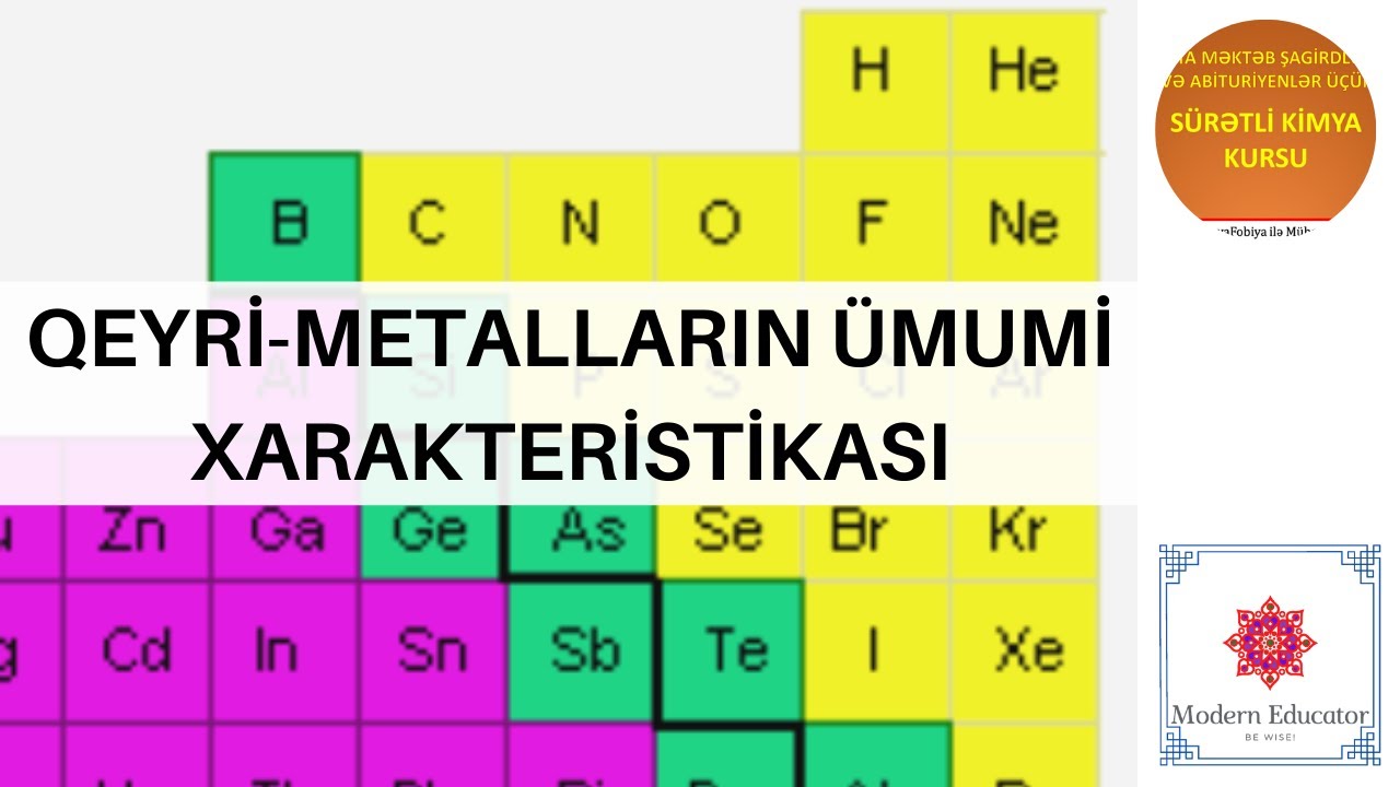 DERS - 32 Qeyri metalların ümumi xarakteristikası
