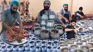 Famous Afghani Chainaki Mutton GoshtRecipe Delicious Lamb Meat Stew MakingIn Pots Over The Coals