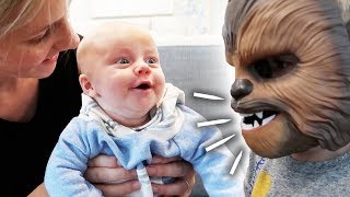 Baby LOVES Chewbacca Mask! *HILARIOUS*