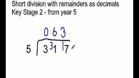 key stage 2 short division with decimals