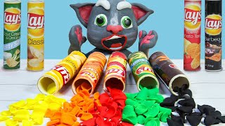 Talking Tom Mukbang 를 24시간 안에 먹자 스톱모션 쿠킹 & Asmr