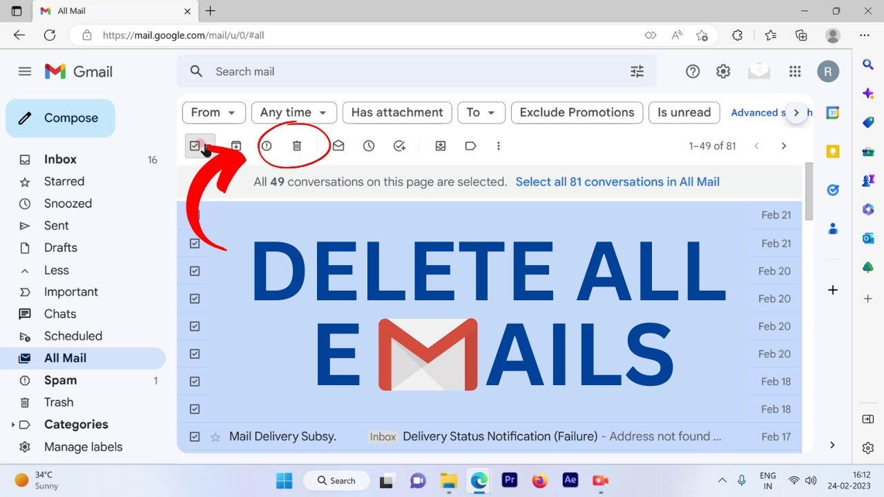 Delete All Emails In Gmail At Once In One Click Delete Read