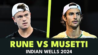 Lorenzo Musetti vs Holger Rune Highlights | Indian Wells 2024