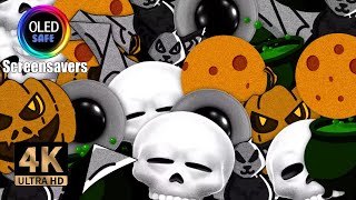 Halloween Skulls Pumpkins Screensaver - 10 Hours - 4K - Oled Safe