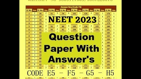 NEET 2023 CODE SET E5; SET F5; SET G5; SET H5; ORIGINAL PAPER & ANSWER KEY; ENDOSPERM FOR NEET - 1;