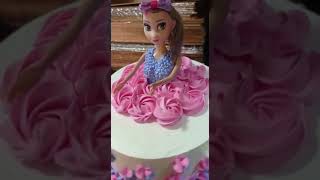 1kg barbie doll cake short video cake design ♥️♥️?shorts viral trending youtubeshorts