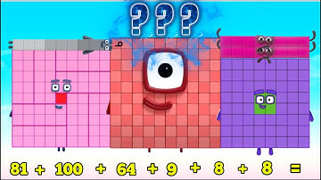 NUMBERBLOCKS ADDITION OF RANDOM BIG AND SMALL NUMBERS | LEARN TO ADD AND COUNT | hello george