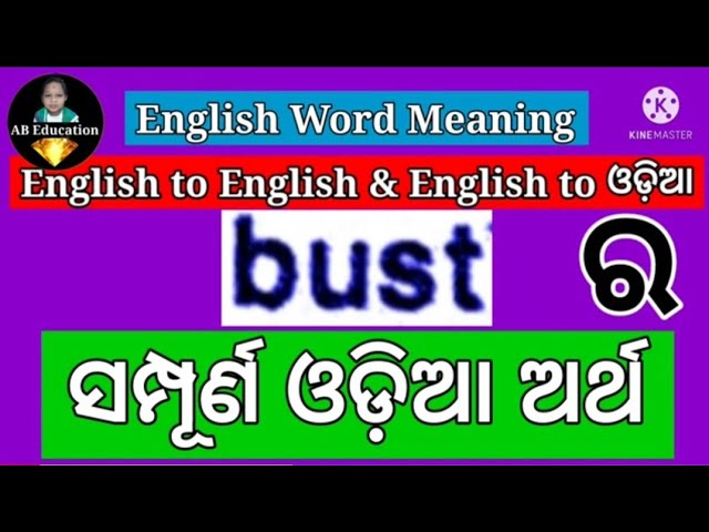 TheIndianUnboxerKing bust ra artha / bust Meaning In Odia / bust Meaning In  English /English Word Meaning In Odia 