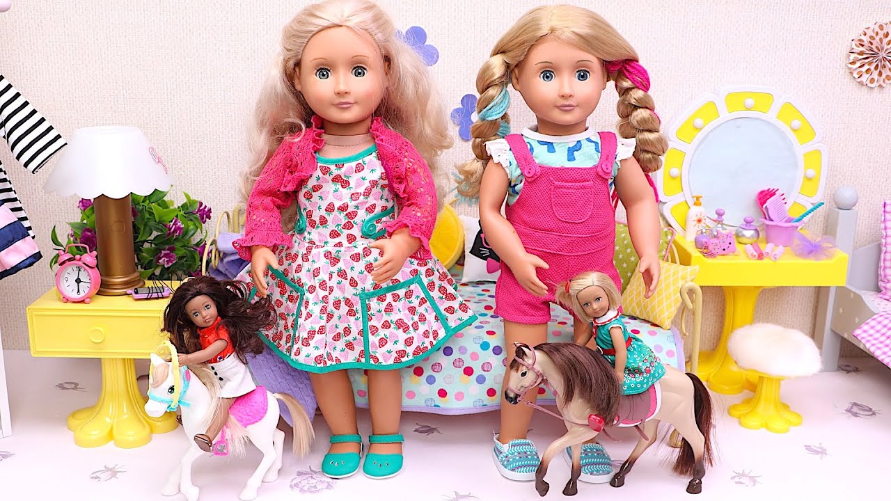 Baby dolls sisters pretend play with mini dolls PLAY DOLLS YouTube