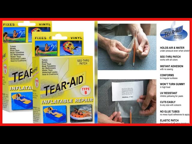 TEAR-AID Inflatable Repair Kit, Type B Clear Patch Kit for Vinyl and  Vinyl-Coated Materials 