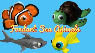 Fondant Sea Animals- How to Make Fondant Fish - Shark Attack Cake Topper -Fondant Sea Turtle - Nemo