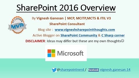 Part 1:Webinar on SharePoint 2016 Overview