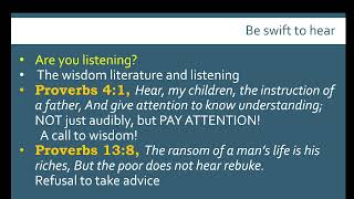James 6 - Swift to Hear Slow to Speak