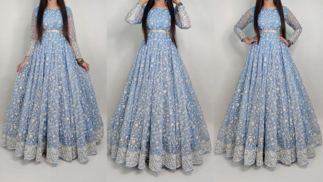 Pin by Divya Dharshini on saree dress | Simple frock design, Long gown  design, Floral long frocks