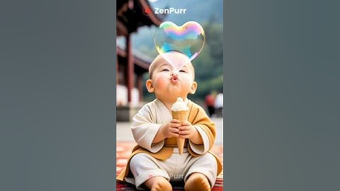 Cute Baby Laughing and Blowing Heart-Shaped Bubbles While Holding Ice Cream 🍦💖