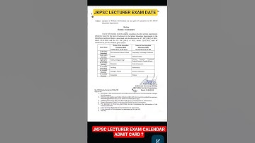 Jkpsc lecturer exam dates 2025 | jkssb lecturer exam calendar #jkpsclecturerjobs #jkpsc
