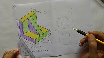 Problem 5.2 KTU-Engineering Graphics-Module-5: Conversion of pictorial views to orthographic views