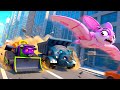ビルドーザーとライノトラックス VS 偽者たち!どっちが勝つ? | 乗り物レスキュー隊