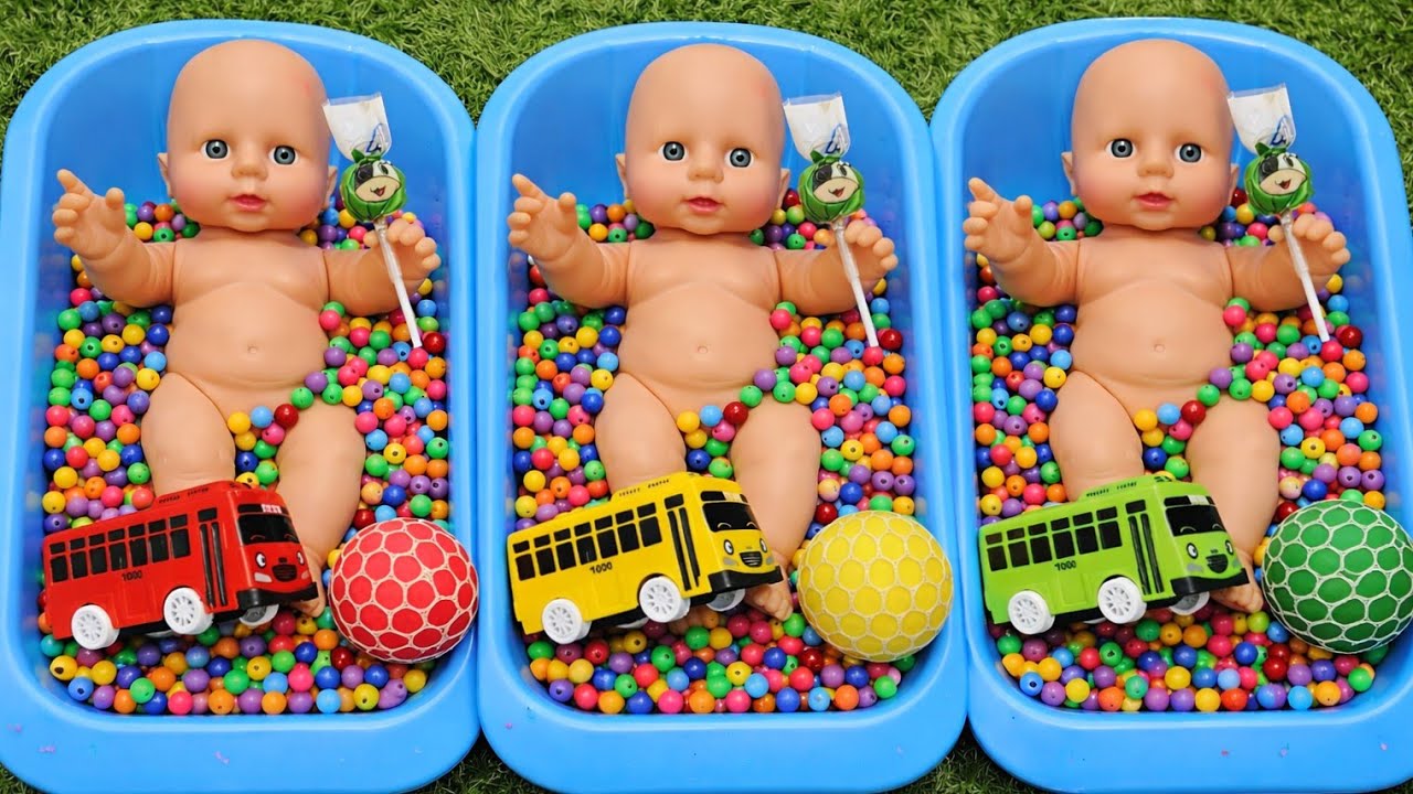 3 Minutes Satisfying Video | Mixing Funny Candy ASMR & Make Up in 3 Bathtubs with Magic Heros Slime