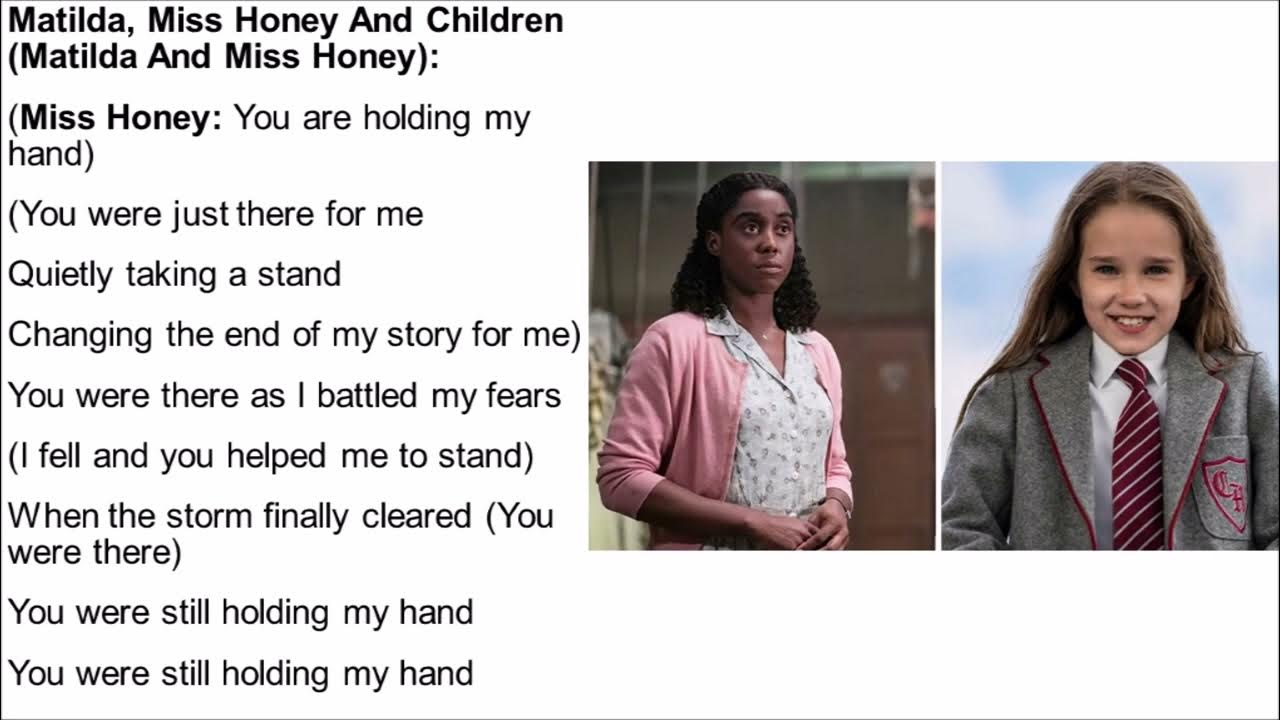 Still Holding My Hand Matilda Musical Lyrics YouTube