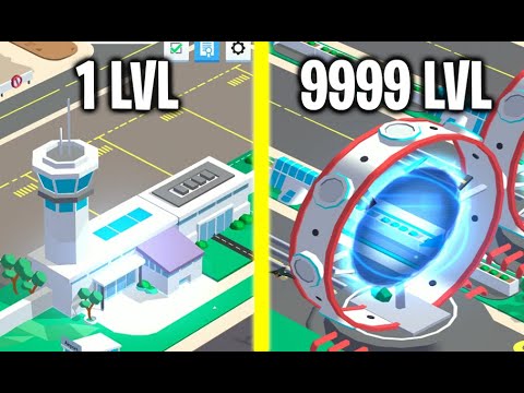 MAX LEVEL PASSENGER PLANE EVOLUTION! Incredible Hyperdimensional Trip in Idle Airport! 9999 + Level!