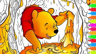 Coloring Disney Winnie the Pooh - Eeyore, Tigger, Piglet, Christopher Robin | Coloring Pages