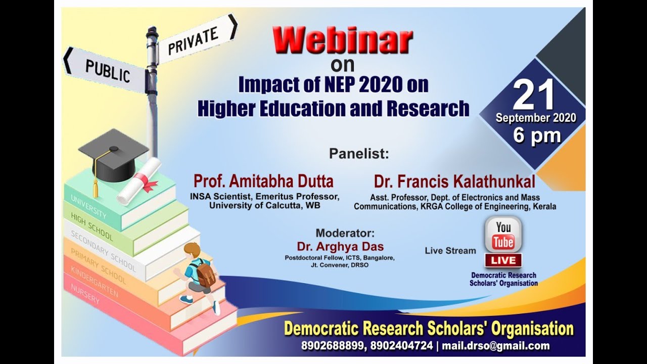 DRSO webinar on Impact of NEP 2020 on Higher Education and Research ...