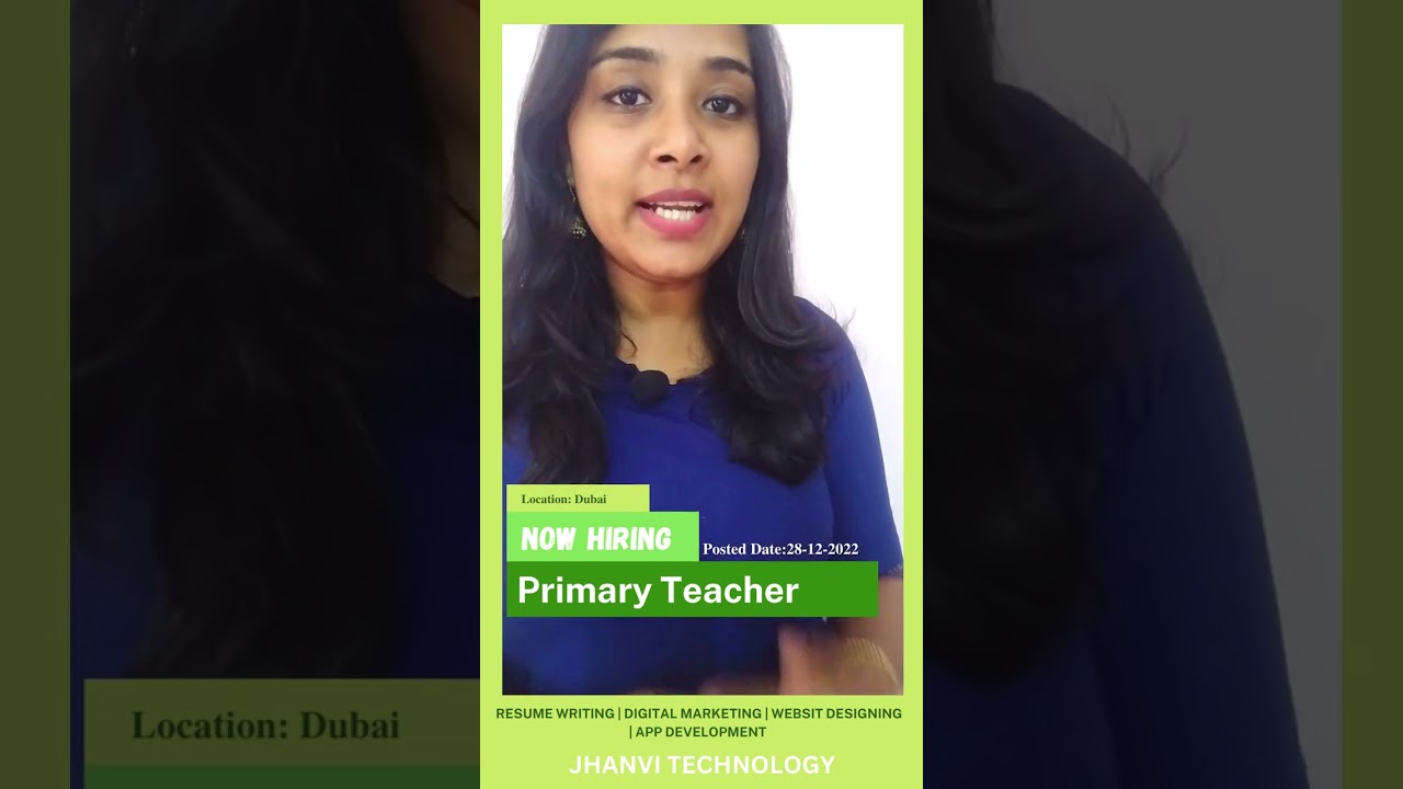 Primary Teacher Job Vacancy in Dubai | 28th December 2022 