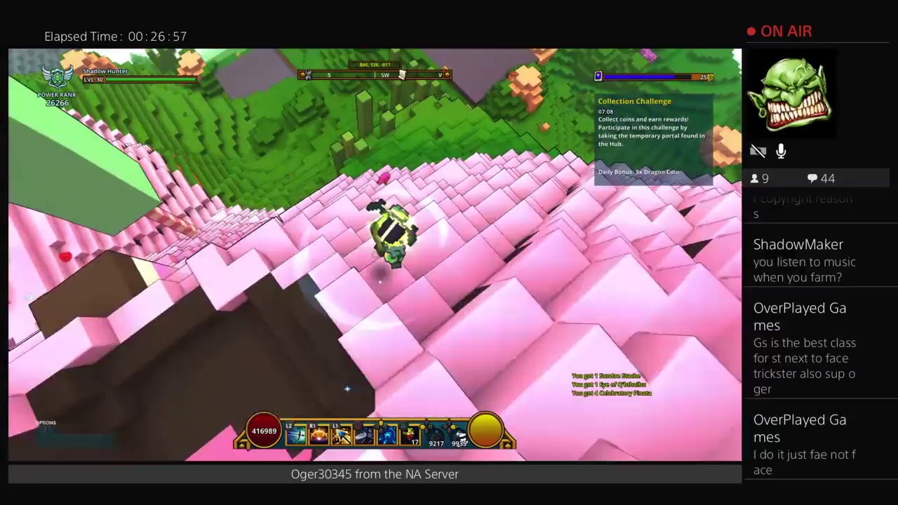 Trove PS4   NA   Oger30345  Pinata Invader farming (silent stream)