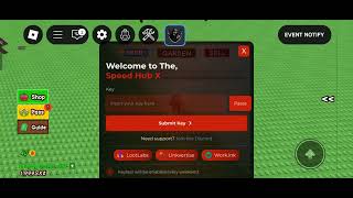 How to get key and use Speed ​​Hub X script grow a garden